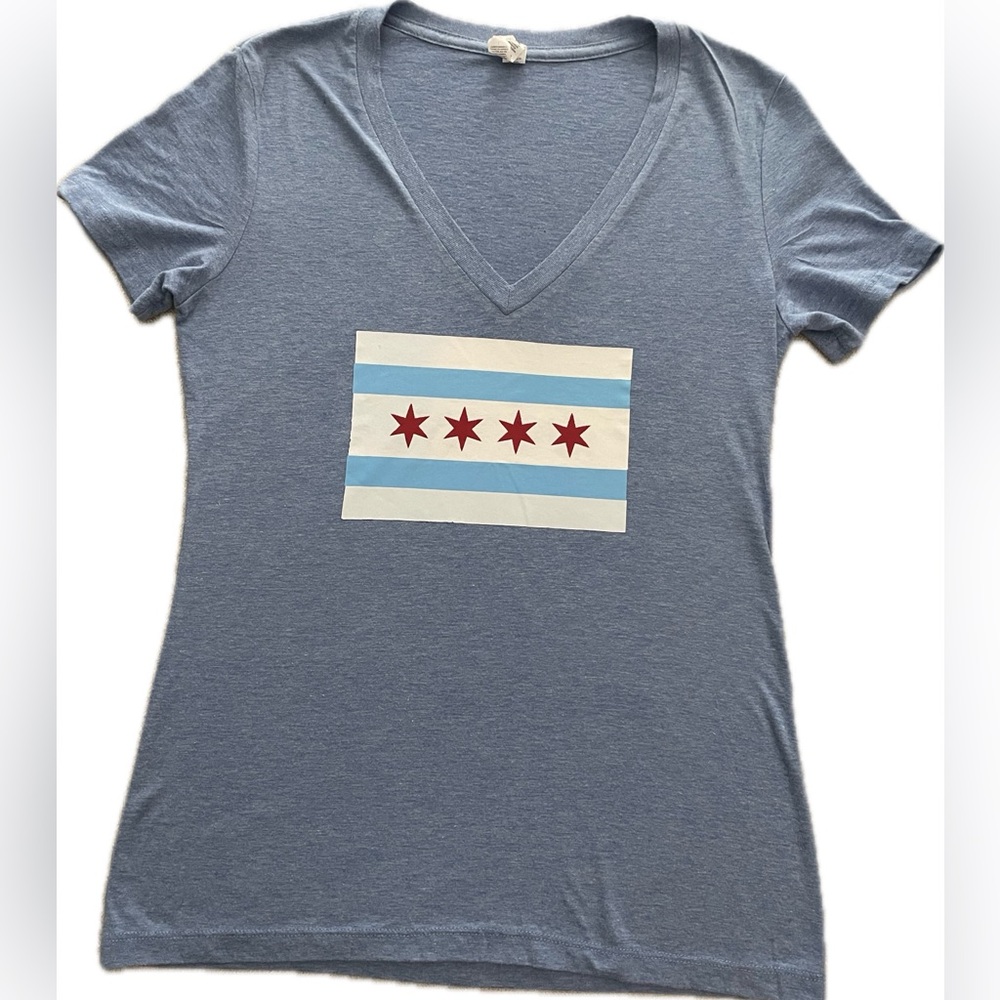 Flag of Chicago Blue V-Neck Women's Top